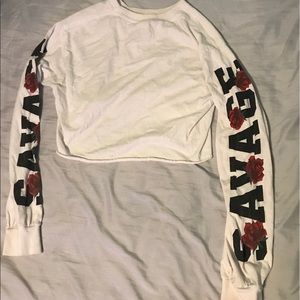 Long sleeve crop top